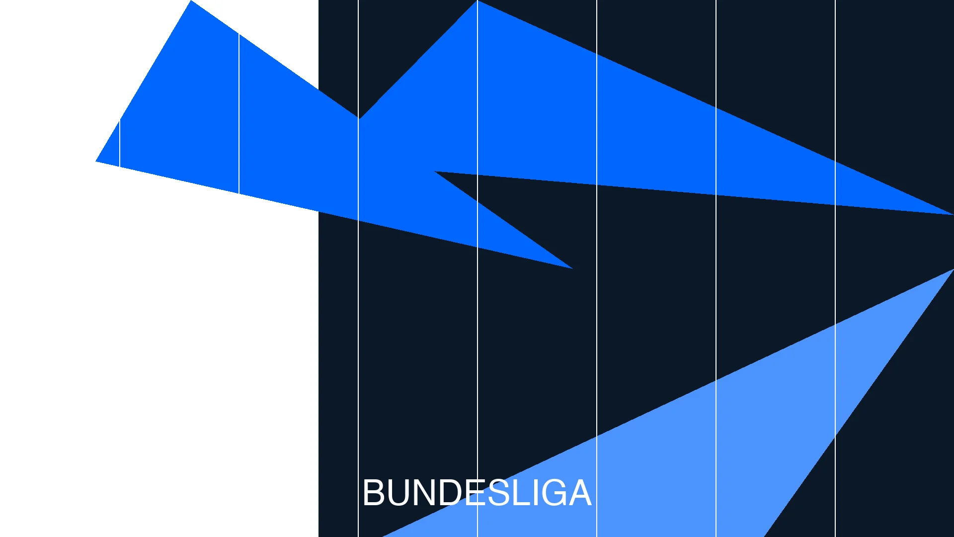 Bundesliga league identity illustration — geometric abstraction in Prussian blue and white